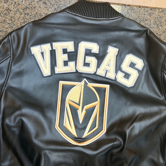 NHL Vegas Golden Knights Black and Gold Faux Leather Jacket - Picture 4 of 6
